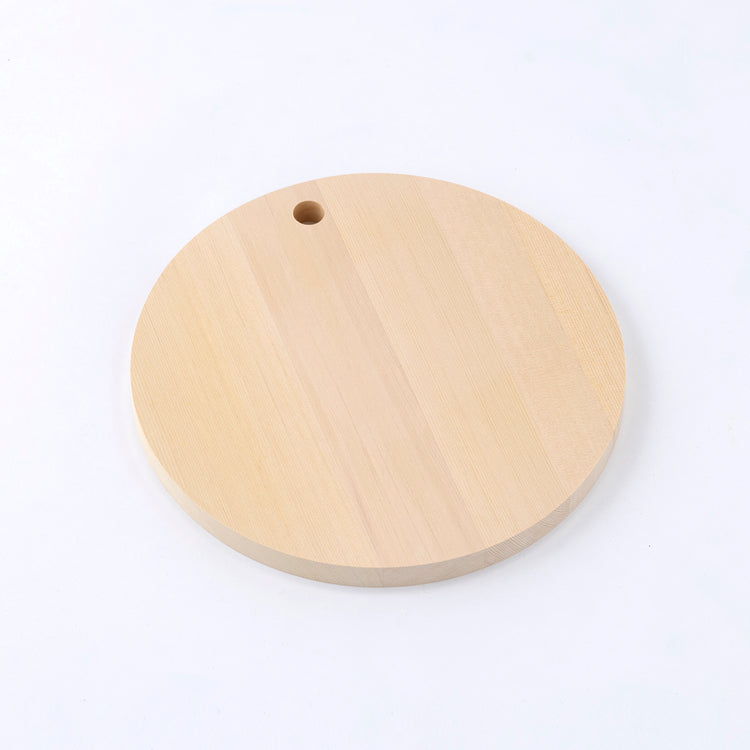 青森ひばの丸まな板 穴あき M