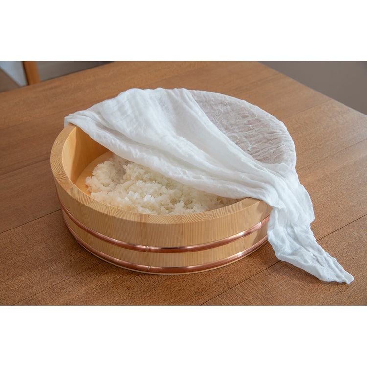 蚊帳ふきんと寿司桶